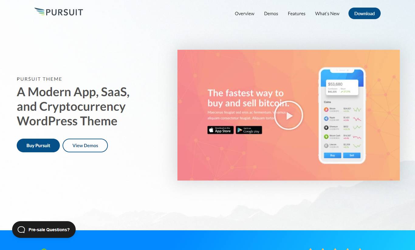 Pursuit - A Flexible App & Cloud Software Theme